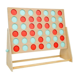 Jeu de société - Puissance 4 - Géant en Bois FSC® - 42 pions - Intérieur/Extérieur - 3 ans et plus