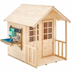 MAISONNETTE CHALET PRAIRIE TP + CUISINE EXTERIEURE TP TOYS 137 x 98,5 x 140 CM REF 364P Une cabane en bois facile à monter av ...