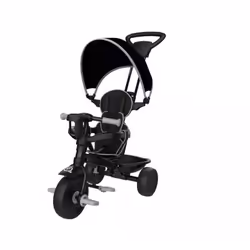 Tricycle 4 En 1 - Mookie - 708CB - Gris - Siège Rembourré - Pare-Soleil Rétractable - Poignée Amovible