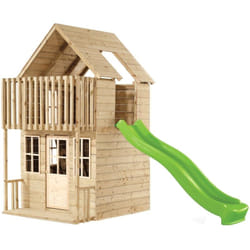 Maisonnette cabane LOFT avec toboggan bois FSC®