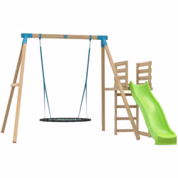STATION ALYSSE TP TOYS BOIS CARRE BALANCOIRE NID / TOBOGGAN / KIT D'ANCRAGE H.243 CM REF 741S4 Cette aire de jeux haut de gam ...
