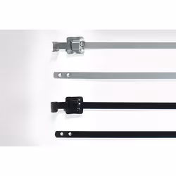 Hellermann Tyton MLT16SSC10 serre-câbles Attache de câble détachable Polyester, Acier inoxydable Noir 100 pièce(s)