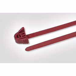 Hellermann Tyton REZ300, Attache de câble détachable, Polyamide, Rouge, 8 cm, 135 N ( 1 kilogrammeforce = 9,81 Newton), V2