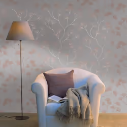 Papier peint Ginkgo brillant Gris - Rose Gold Holden 12702