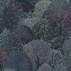 Papier peint - HOLDEN - Tapisserie darbres - Bleu marine - Floral et végétal - 1005 m x 53 cm