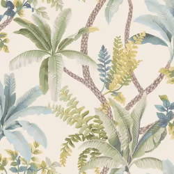 Papier peint - HOLDEN - 13800 - Vert - Crème - Floral et végétal