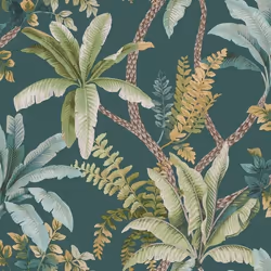 Papier peint - HOLDEN - 13801 - Vert sarcelle - Floral et végétal - 1005 m x 53 cm