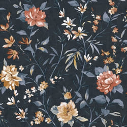 Papier Peint - HOLDEN - Sentier Oriental - Bleu Marine - Fleurs de Camélia - 1005 m x 52 cm
