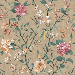 Papier Peint - HOLDEN - Sentier Oriental - Fleurs de camélia - 1005 m x 52 cm - Lavable
