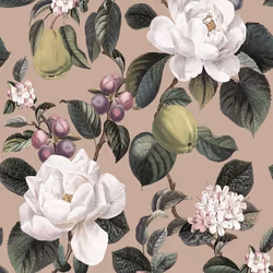 Papier Peint Pyrus Floral Plâtre Rose Holden 13890