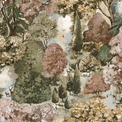 Papier peint Forêt de Basildon Rouille / Vert Holden 13931