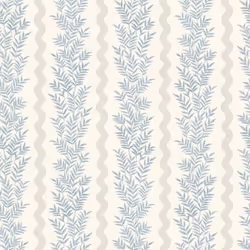Papier peint à rayures feuillage Neutre / Bleu Holden 13961