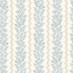 Papier peint à rayures feuillage Neutre / Bleu Holden 13961