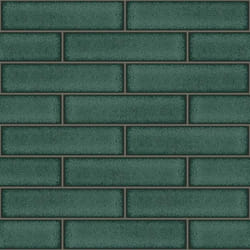 Papier Peint - HOLDEN - 89386 - Carrelage brillant - Vert émeraude - 1005 m x 53 cm