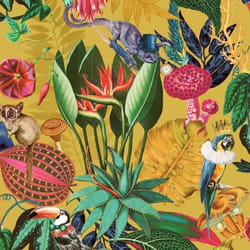 Papier peint - HOLDEN - Pays des Merveilles Tropical - Motif floral et végétal - Ocre / Multi - 1005 m x 53 cm
