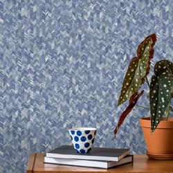 Papier peint - HOLDEN - Saram Chevron - Bleu Marine - 10 m x 53 cm - Géométrique