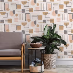 Papier peint - HOLDEN - Nordic Géo Coral - 10 m x 53 cm - Géométrique - Lavable