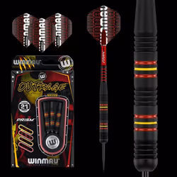Winmau Outrage, Embout en acier, Noir, Rouge, Jaune, Plastique, Acier, 21 g, Boîte, 3 pièce(s)