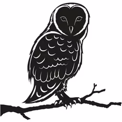 Silhouette sur pique en acier noir Hibou