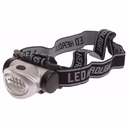Lampe frontale 8 led - 30 lumens Boîtier compact en plastique ABS résistant à l'eau et aux chocs, orientable jusqu'à 90°. Mai ...