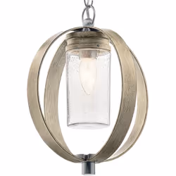 Elstead Kichler Grand Plafonnier d'extérieur suspendu gris antique vieilli, IP44 | Fini : Gris antique vieilli | Matériau : a ...