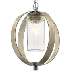 Kichler - Elstead Grand Plafonnier d'extérieur suspendu gris antique vieilli, IP44