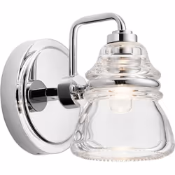Elstead Kichler Talland Applique Salle de Bain Chrome Poli, IP44 | Finition : Chrome poli | Matériau : acier, verre | Classem ...