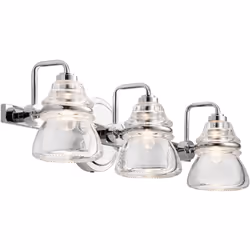 Elstead Kichler Talland Applique Salle de Bain Chrome Poli, IP44 | Finition : Chrome poli | Matériau : acier, verre | Classem ...