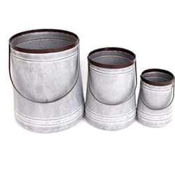 Geko - Ensemble de 3 pots porte-plante en zinc