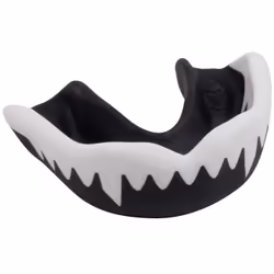 Gilbert 85516403, Protège-dents simple, A bouillir et à mordre, Noir, Blanc, Rugby, Junior, Mâle