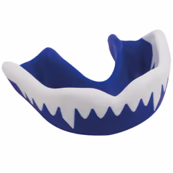 Gilbert 85516503, Protège-dents simple, A bouillir et à mordre, Bleu, Blanc, Rugby, Junior, Mâle