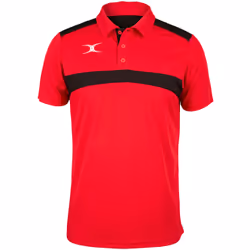 Gilbert 81508505, Adulte, Mâle, Noir, Rouge, T-shirt polo, M, Rugby