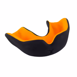 Gilbert 85524303, Protège-dents simple, A bouillir et à mordre, Noir, Orange, Rugby, Junior