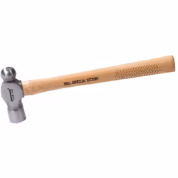 Tête en acier forgé trempé, manche hickory. Panne ronde pour travail de la tôle, panne plane pour porter des coups sur outils ...