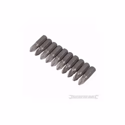 10 embouts Pozidrive Cr-V No.2 en chrome vanadium, 25 mm Hex, queue 1/4. Grande longévité