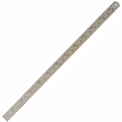 Réglet de précision en acier inoxydable. Graduations métriques et impériales réalisées par photogravure. Marquages : 0,5 mm,  ...