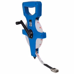 Mètre d'arpenteur robuste à ruban en fibres avec graduations métriques et impériales. Boîtier en plastique résistant à manive ...