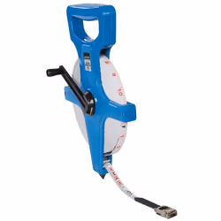 Mètre d'arpenteur robuste à ruban en fibres avec graduations métriques et impériales. Boîtier en plastique résistant à manive ...