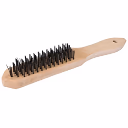 Brosse métal très résistante, manche en bois. Poil de 20 mm. Longueur totale de 290 mm.