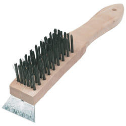 Brosse Métallique À Manche En Bois Et Racloir 6 Rangs Silverline Pb16