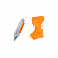 Plomb de maçon avec fil de nylon de 18 m. Corps de 115 mm à pointe rectifiée, vis moletée de blocage et finition résistant à  ...