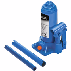 Structure robuste tout acier, poignée escamotable et valve de sécurité anti-surcharge. Cric bouteille hydraulique usage inten ...