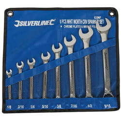 Silverline - Clés mixtes, Whitworth, 8 pcs 1/8' - 9/16'