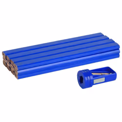 Douze doux lead. section ovale Charpentiers crayons de marquage bois et autres matériaux. Comprend taille-crayon.