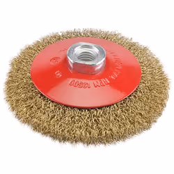 Brosse de biseau à fils crêpés métalliques - 115mm. Idéal pour enlever la rouille, la peinture et les dépôts dans les espaces ...
