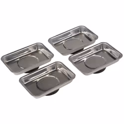 Petits plateaux en acier inoxydable pour petites pièces et outils, base magnétique puissante. Se fixe solidement aux surfaces ...