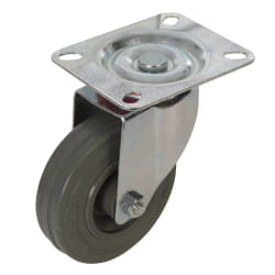 SILVERLINE Roulette pivotante caoutchouc avec frein - Diamètre 75 mm
