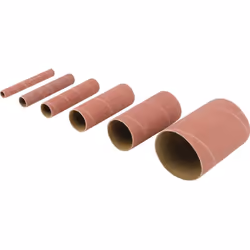 Jeu de 6 manchons de ponçage à support tissu destinés à la ponceuse à cylindre oscillant Triton (TSPS450). Tailles incluses : ...
