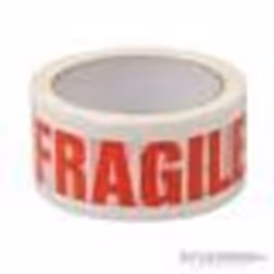Ruban de conditionnement Fragile - SILVERLINE - 48 mm x 66 m - Blanc rouge - Adhésif - Plastique - Résine