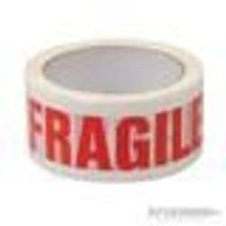 Ruban de conditionnement Fragile - SILVERLINE - 48 mm x 66 m - Blanc rouge - Adhésif - Plastique - Résine